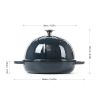 HAWOK Cast Iron Bread Cloche, Dia. 7.8inch/20cm, Sourdough Baking Pan Enameled Navy Blue