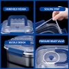 Yakimoto 2/4/6/8/10 PCS Extra-Large Stainless Steel Food Storage Containers With Blue Lids - Deep Design, Airtight Seal
